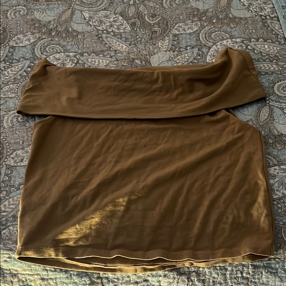Aerie Tan Casual Top strapless/off the shoulder